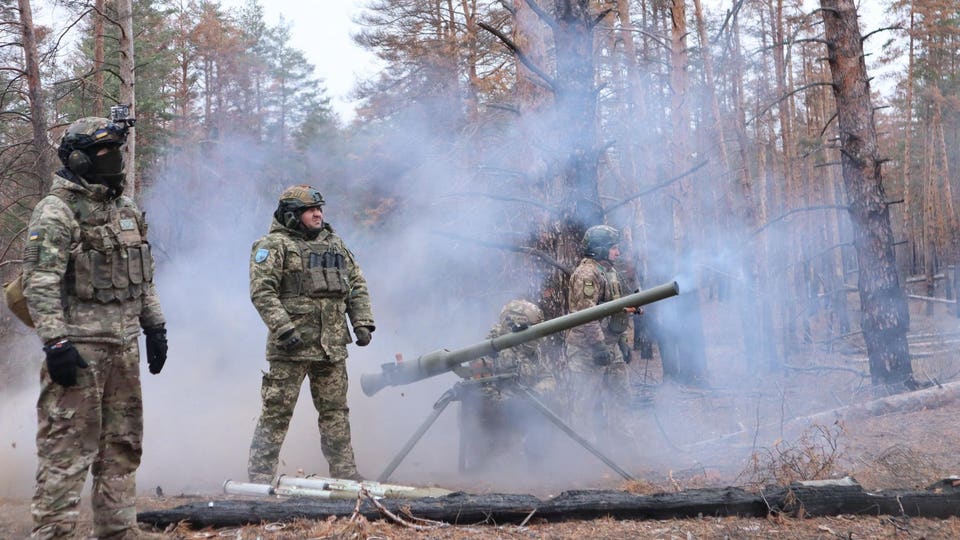 The Ukrainian army's 100th Mechanized Brigade in training.
